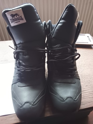 Leather lonsdale boxing boots - leather,