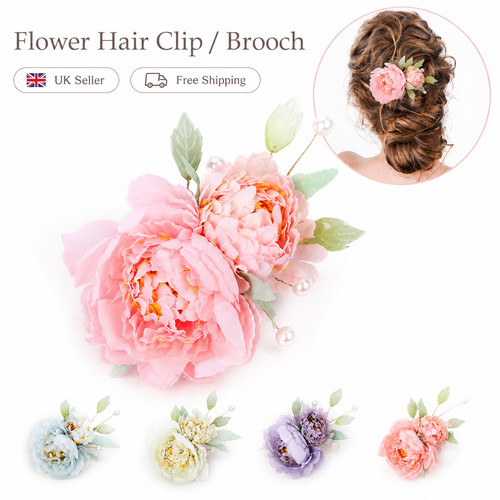 Flower brooch hair clip - brooch,
