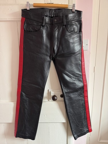 Rob black leather - black, jeans,