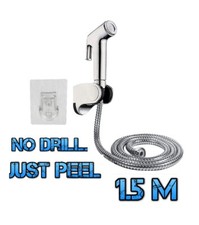 MUSLIM SHATAFF CHROME BIDET HOSE DOUCHE HAND SHOWER  BRASS KIT NEW