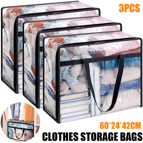Clear zipped storage bags - x,