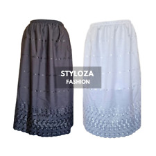 Ladies Poly Cotton Waist Half Slip Underskirt Embroidered 27 Length Size 10-28