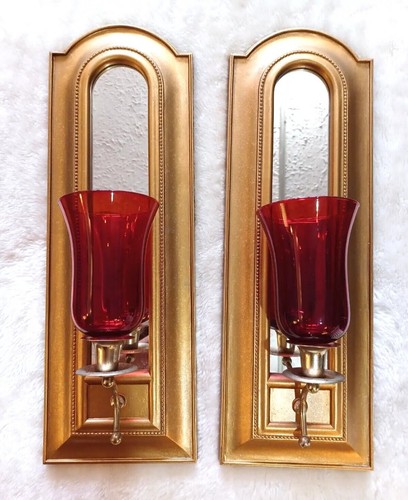Vintage set gold candle - 2, wall