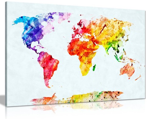 Watercolour painting map - map, of