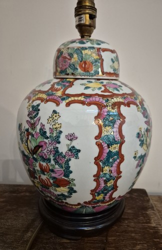 Chinese ginger jar table - ginger, lamp