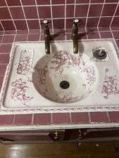 Rare Victorian BWM & Co Keele / Cauldon England Ceramic Wash Basin Sink Bowl