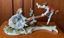 C1950 Capodimonte Naples Porcelain Seesaw Figural Group