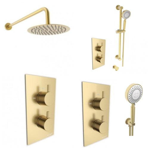 Brushed brass shower valve - brass,