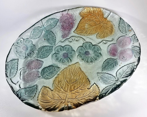 Blue ish heavy glass - -ish, serving