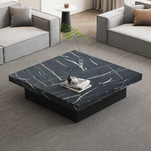 Coffee table 90cm black square - table,