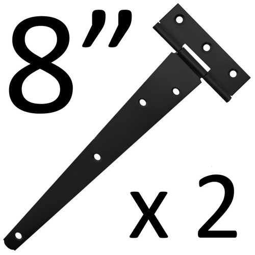 Black tee hinges - hinges, 8"/20cm