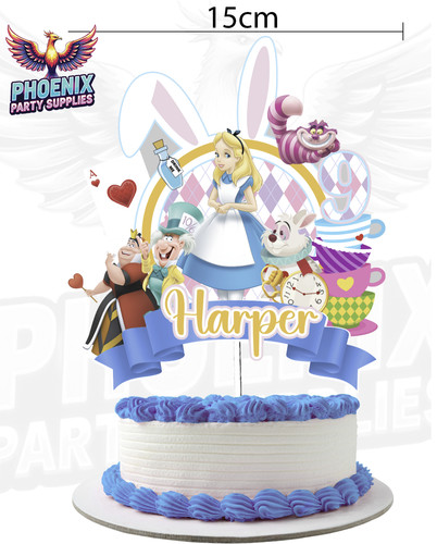 Personalised alice cake topper - cake,