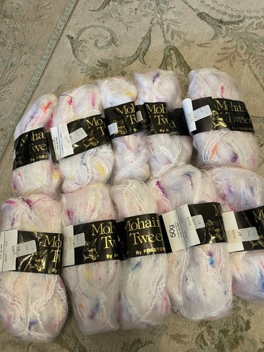 50g balls mohair tweed - x,