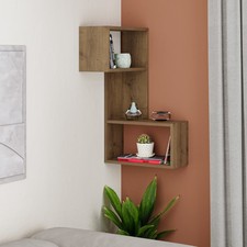 Part Corner Shelf – 3-Tier Wall-Mounted Floating Shelf, 47x47x82cm