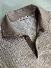LNWOT Fioroni Cashmere Silk Polo Shirt Size 40 (50 EUR) Suede Detail bs77