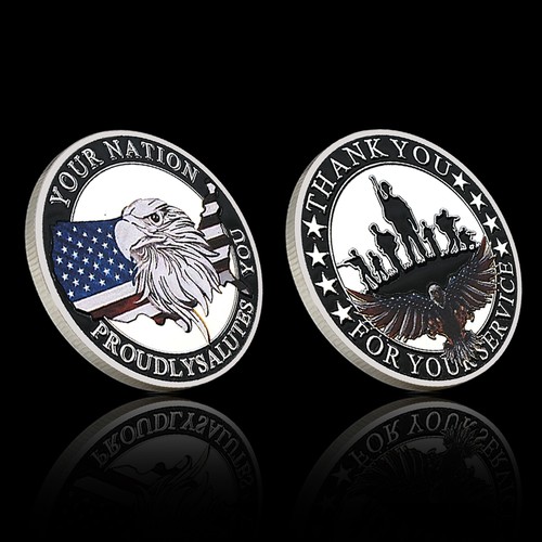 Patriotic eagle challenge coin - eagle,