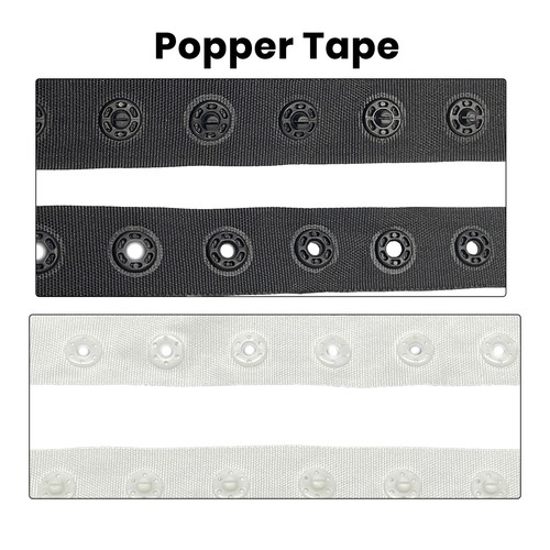 Popper tape white black - white,