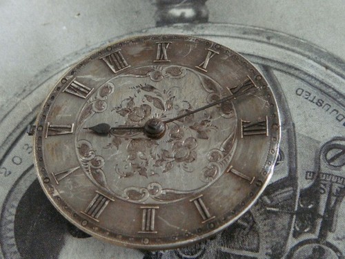 Silver dial fusee antique - fusee,