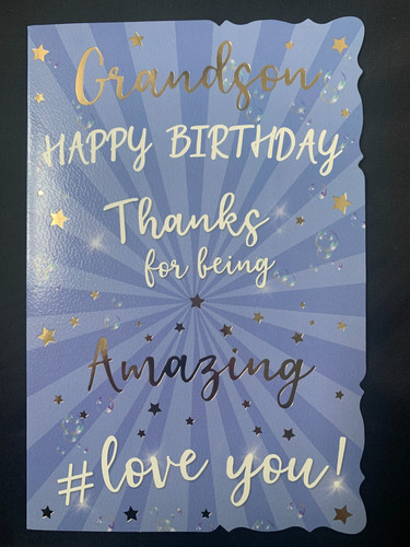 Grandson birthday card - ,, stars