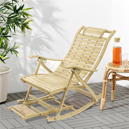 Rocking sun lounger - rocking, wood