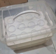 Plastic 3-Tier Stackable Cupcake Carrier Box Muffin Cake Holder Container