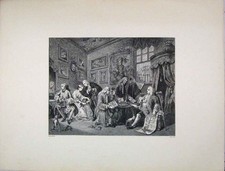 Original Old Antique Print