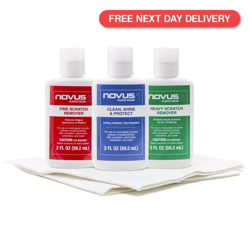 Novus plastic polish kit - polish, 1&2