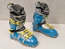 SCARPA Gea Womens Ski Touring Boots Mondo 24.0 UK 5 Blue Yellow Grey