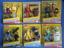 6 Imaginext Figures Knight Diver Space Construction Fire Emergency Man NEW