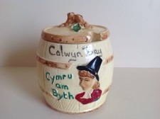 Manor ware, colwyn bay,welsh lady, marmalade etc pot with inner liner, ,vintage