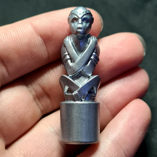 Silver monkey statue - monkey,