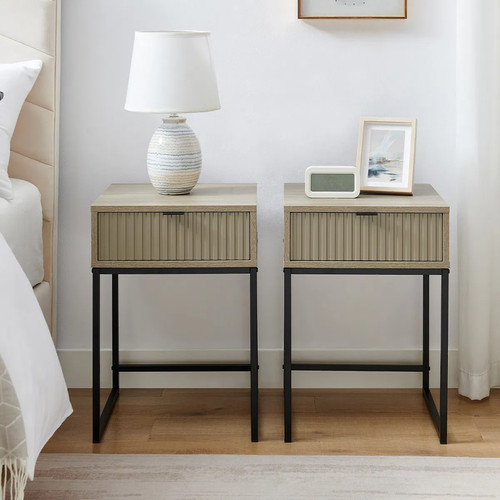 Pair one drawer bedside - pair,