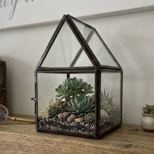 Vintage glass metal house - vintage, &