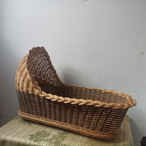 Vintage wicker dolls basket - wicker,
