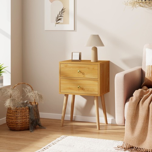 Mid century end table - end, 2-drawer