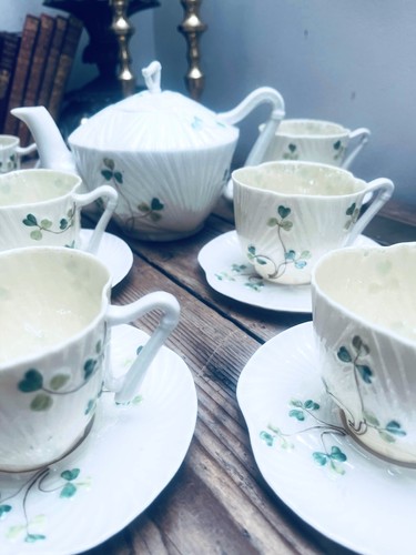 Belleek shamrock harp - belleek,