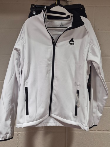 Aero womens white full zip - full,