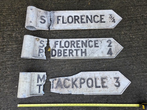 Vintage cast road - road, signs