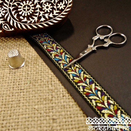Rainbow leaf black gold - black, ribbon