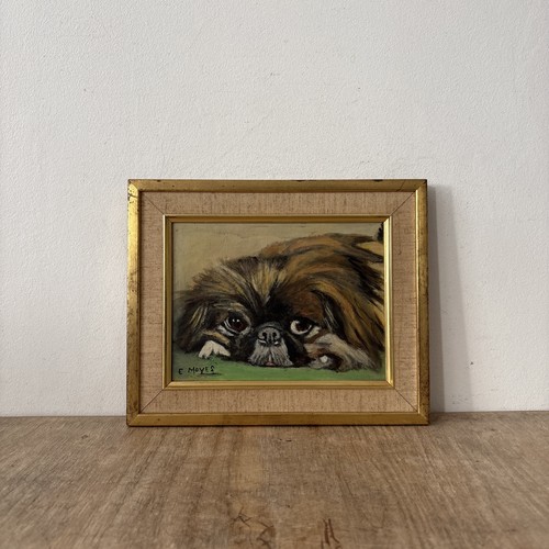 Vintage rustic pekingese dog - vintage,