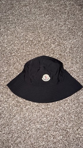 Moncler black bucket hat logo - hat,