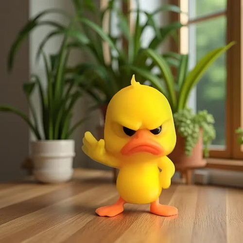 Angry yellow duck statue - angry,