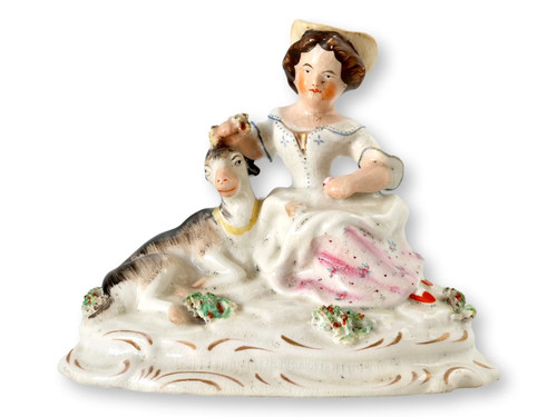 Antique staffordshire girl - staffordshire,