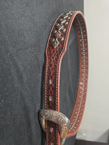 Nocona brown leather belt - nocona,