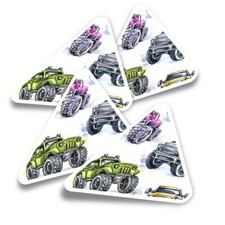 4x Triangle Stickers - Monster