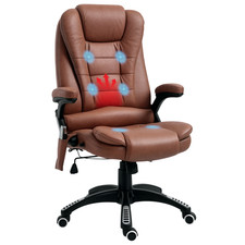 Vinsetto Office Chair w/ Heating Massage Points Relaxing Reclining Brown
