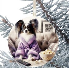 Papillon Dog Hanging Bauble Gift Present Decoration Christmas 