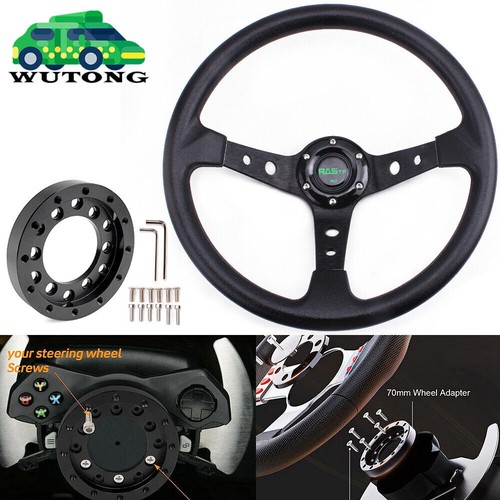 Black steering wheel - 14", +