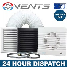 100mm Silent Humidistat Bathroom Fan Extractor Kit with clip for celling or wall