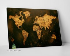 VINTAGE WORLD MAP Canvas Art